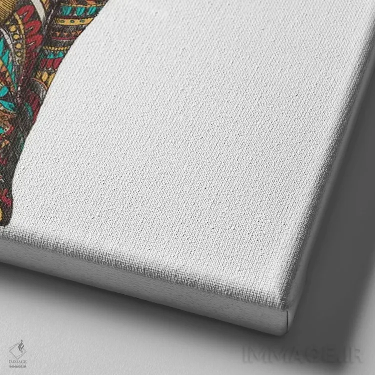 تابلو فیل تزیینی شماره ۱ رنگی شماره ۲ اثر بیوورکز - نمای نزدیک بافت بوم