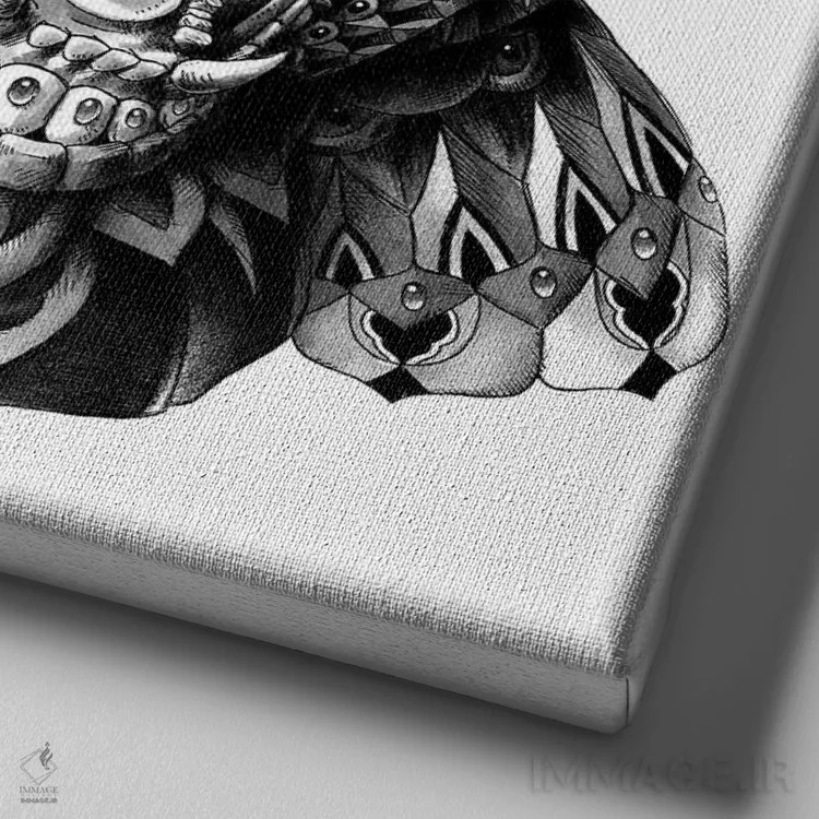 تابلو گوریل اثر بیوورکز - نمای نزدیک بافت بوم