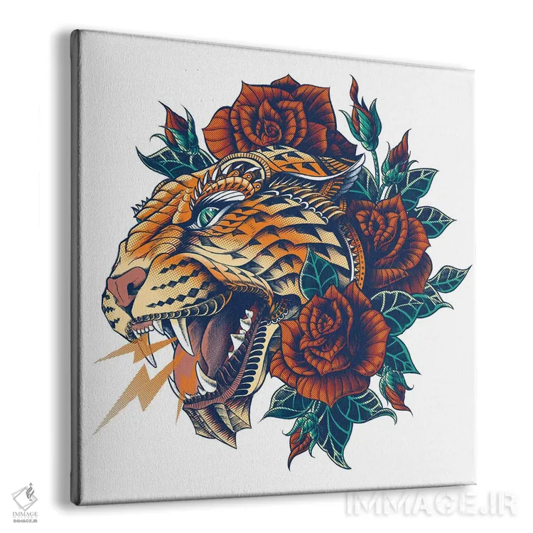 تابلو پلنگ تزیینی رنگی شماره ۲ اثر بیوورکز - نمای پرسپکتیو محصول