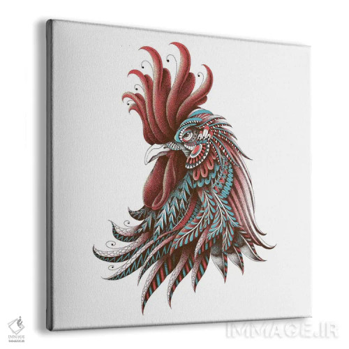 تابلو خروس تزیینی رنگی شماره ۲ اثر بیوورکز - نمای پرسپکتیو محصول