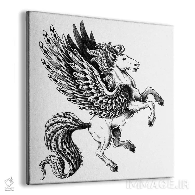 تابلو پگاسوس (اسب اسطورهای بالدار) اثر بیوورکز - نمای پرسپکتیو محصول