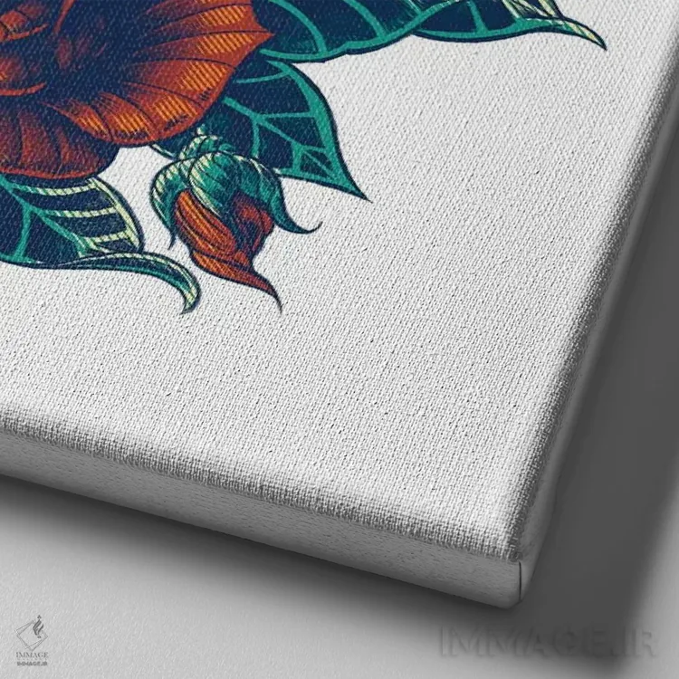 تابلو پلنگ تزیینی رنگی شماره ۲ اثر بیوورکز - نمای نزدیک بافت بوم