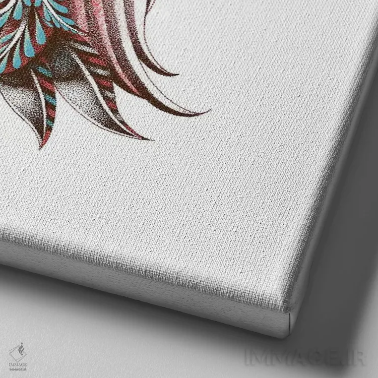 تابلو خروس تزیینی رنگی شماره ۲ اثر بیوورکز - نمای نزدیک بافت بوم