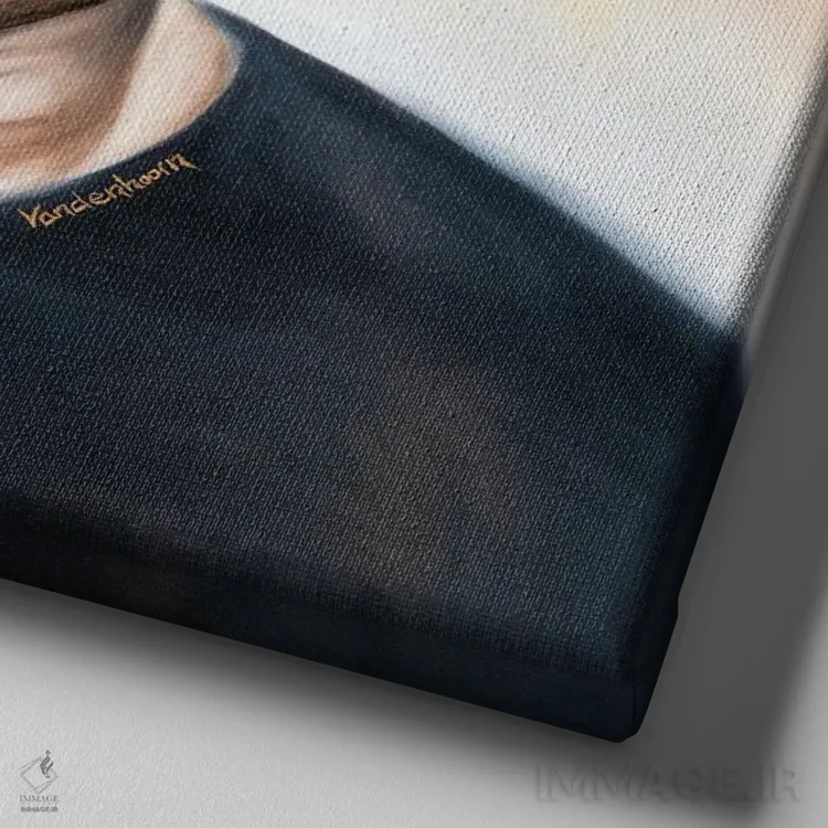 تابلو دکتر دری (موسیقیدان رپ) اثر بابی واندنهورن - نمای نزدیک بافت بوم