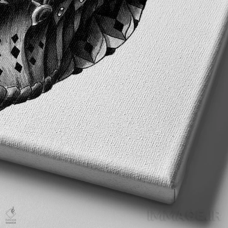 تابلو پیتبول (سگ) اثر بیوورکز - نمای نزدیک بافت بوم