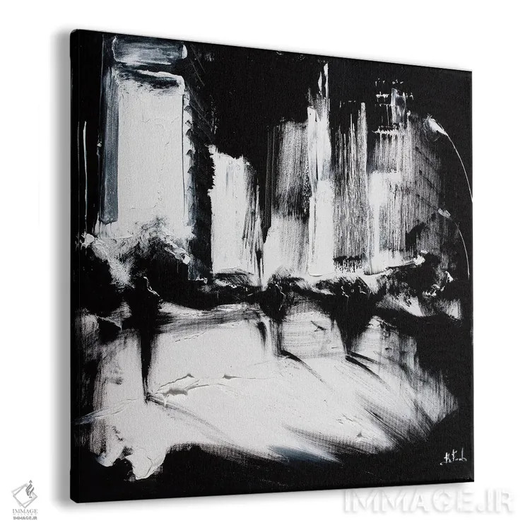 تابلو شهر انتزاعی سیاه و سفید II اثر بُژنا فوخس - نمای پرسپکتیو محصول