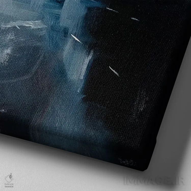 تابلو هنگامی که خورشید غروب میکند اثر بُژنا فوخس - نمای نزدیک بافت بوم