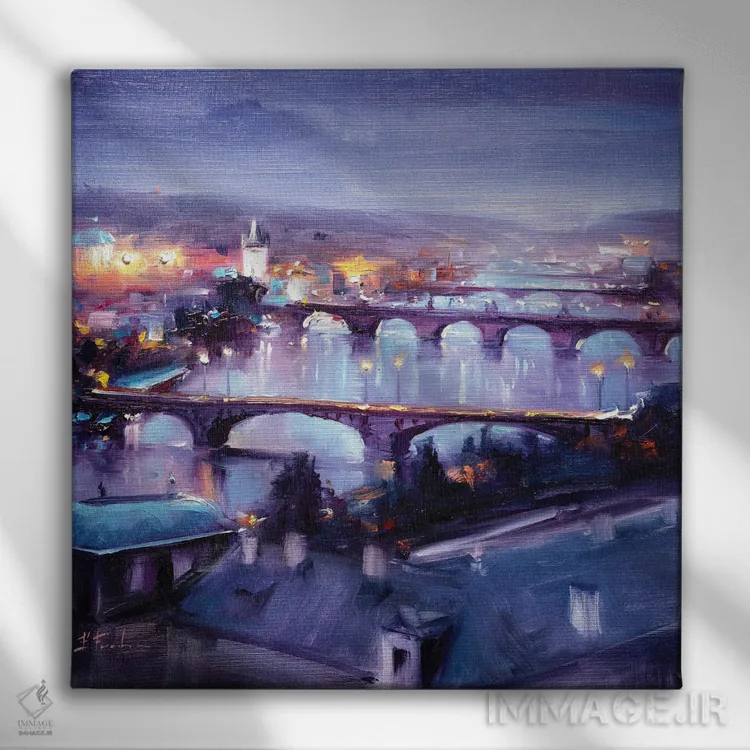 تابلو خط افق پراگ اثر بُژنا فوخس - نمای روبهرو روی دیوار