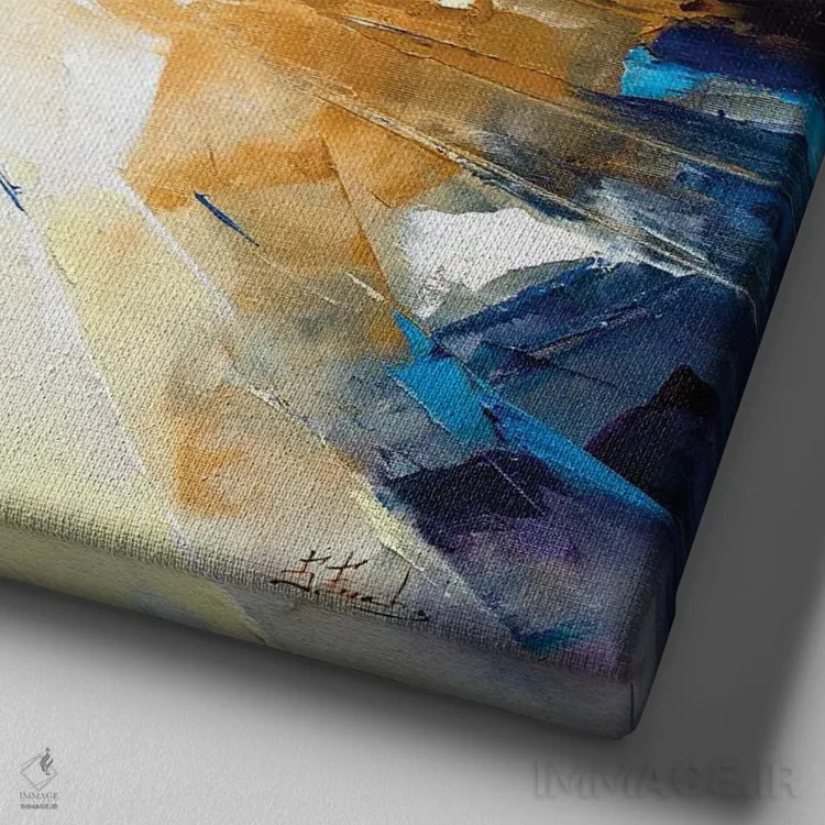 تابلو شهر انتزاعی اثر بُژنا فوخس - نمای نزدیک بافت بوم