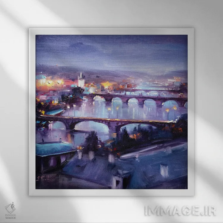 تابلو خط افق پراگ اثر بُژنا فوخس - نمای قابدار سفید