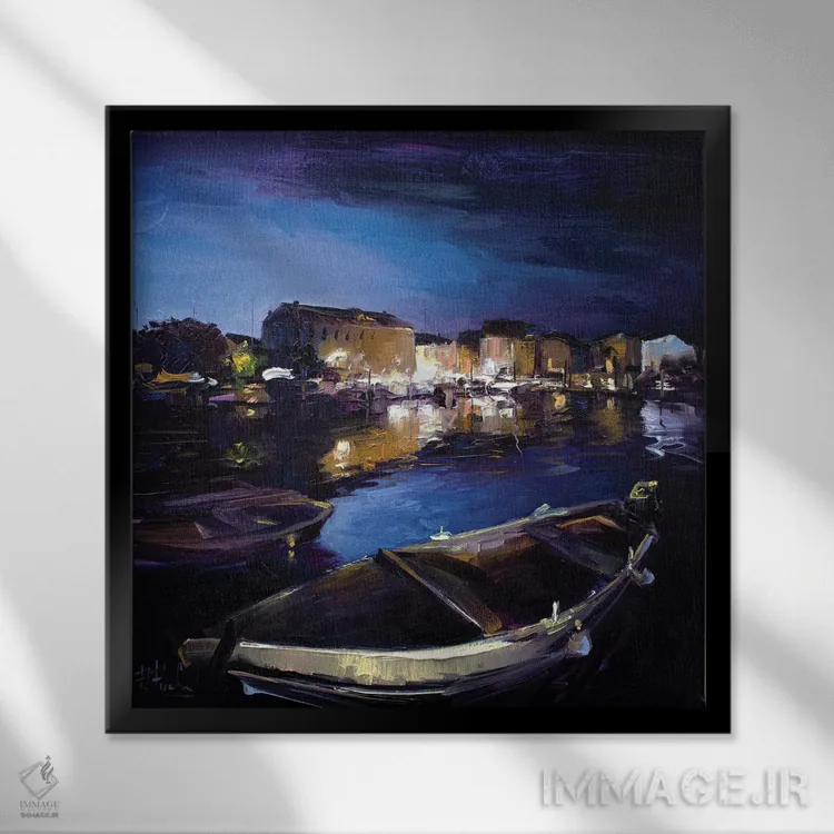 تابلو عصر تابستانی در پرکو، کرواسی اثر بُژنا فوخس - نمای قابدار مشکی