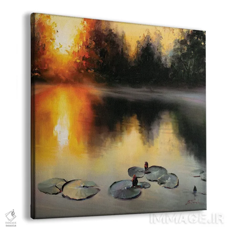 تابلو عصر تابستانی کنار دریاچه اثر بُژنا فوخس - نمای پرسپکتیو محصول