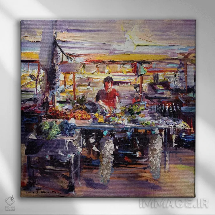 تابلو بازار زا دار (کرواسی) اثر بُژنا فوخس - نمای روبهرو روی دیوار