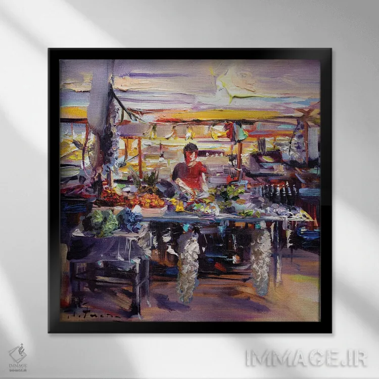 تابلو بازار زا دار (کرواسی) اثر بُژنا فوخس - نمای قابدار مشکی