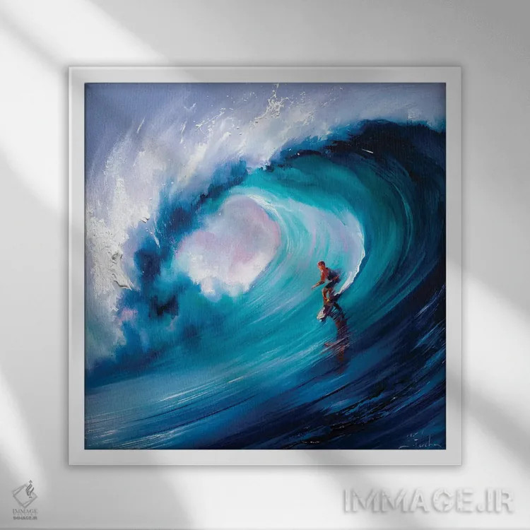 تابلو سریعترین موجسوار اثر بُژنا فوخس - نمای قابدار سفید