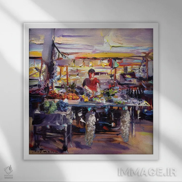 تابلو بازار زا دار (کرواسی) اثر بُژنا فوخس - نمای قابدار سفید