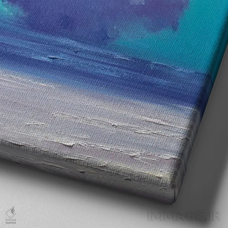 تابلو پیشدرآمد اقیانوس فیروزهای اثر بُژنا فوخس - نمای نزدیک بافت بوم