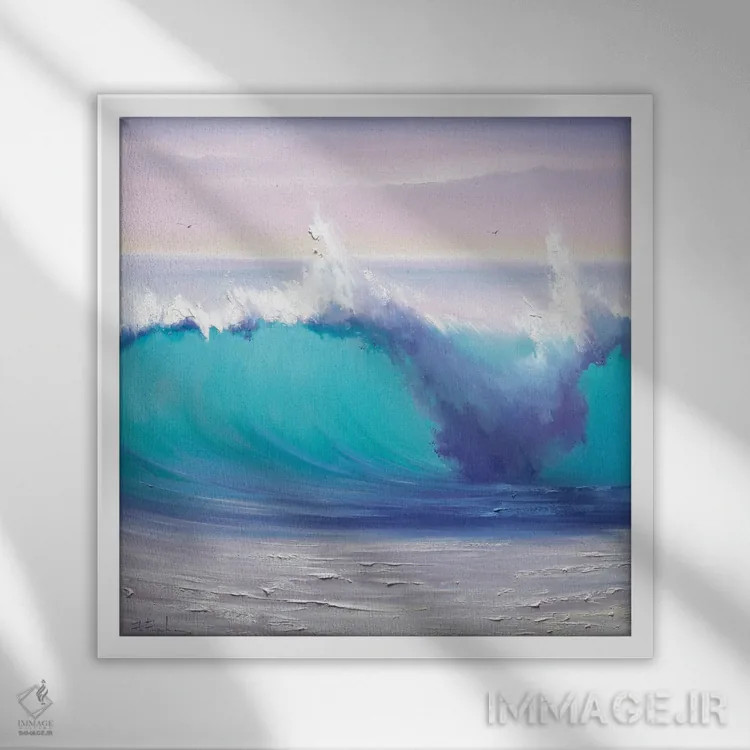 تابلو پیشدرآمد اقیانوس فیروزهای اثر بُژنا فوخس - نمای قابدار سفید