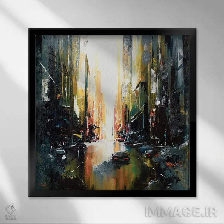 تابلو انرژی شهر اثر بُژنا فوخس - نمای قابدار مشکی