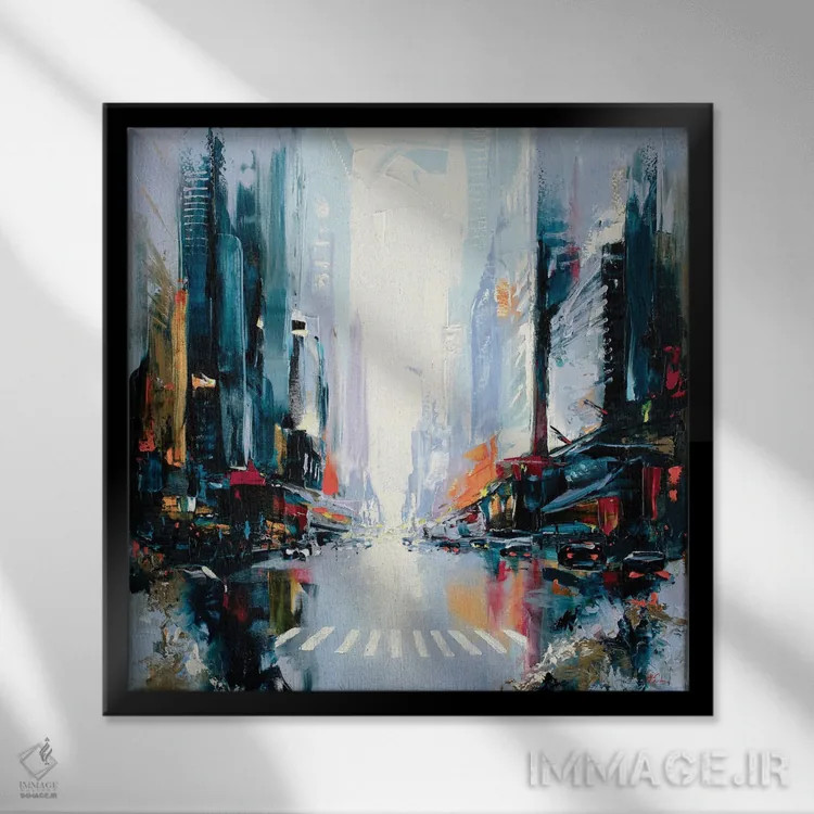 تابلو خیابان صبحگاهی اثر بُژنا فوخس - نمای قابدار مشکی