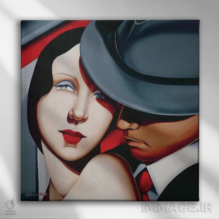 تابلو آدم و حوا، مطالعه سبک گنگستری اثر کترین ایبل - نمای روبهرو روی دیوار