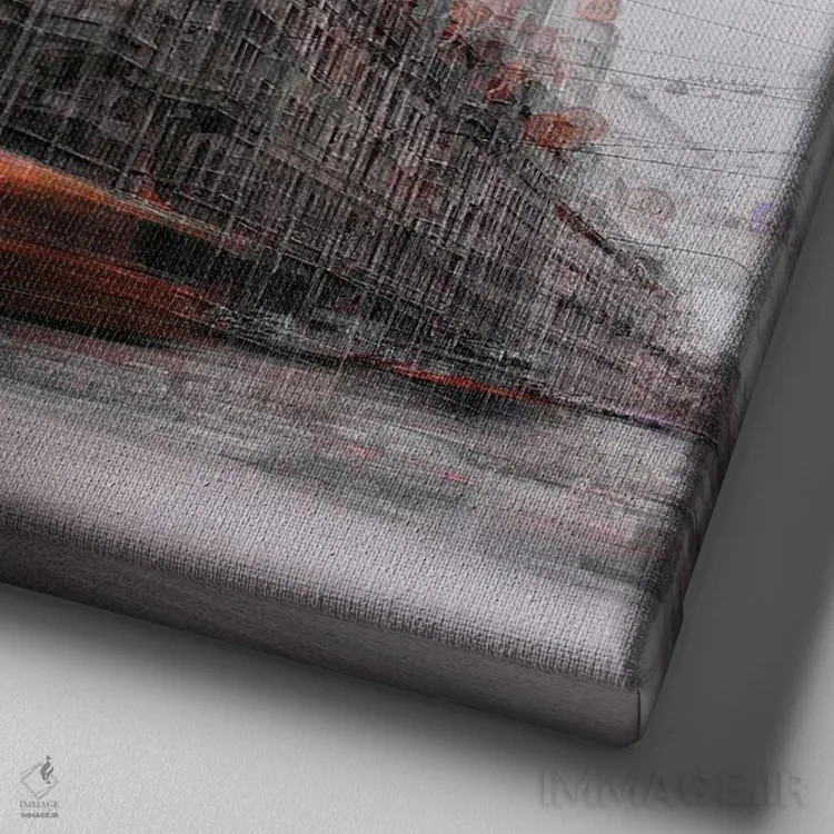 تابلو نوک قرمز اثر کارمین کیریاکو - نمای نزدیک بافت بوم