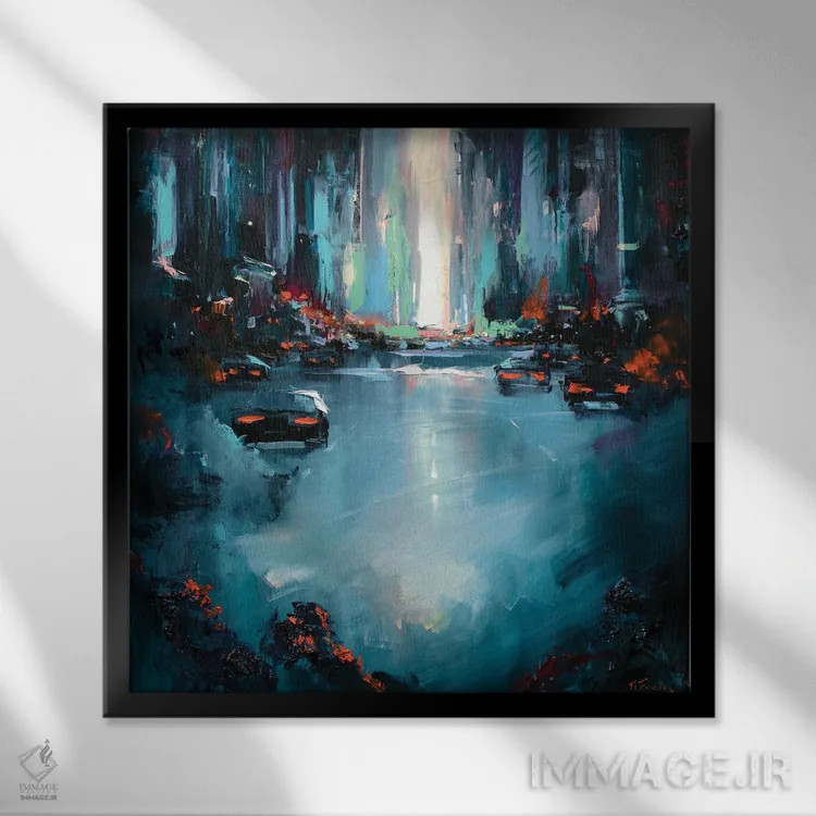 تابلو تضاد شهری اثر بُژنا فوخس - نمای قابدار مشکی