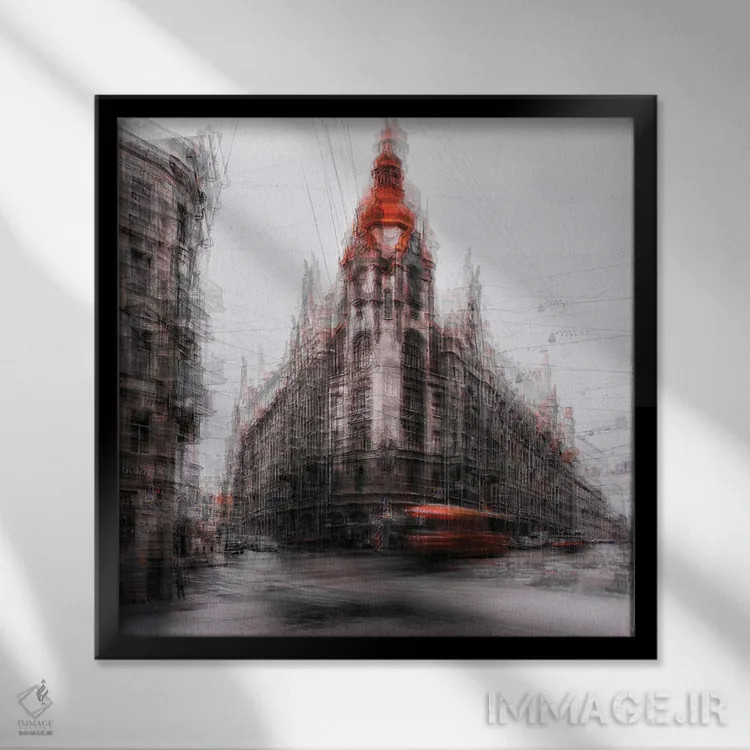 تابلو نوک قرمز اثر کارمین کیریاکو - نمای قابدار مشکی