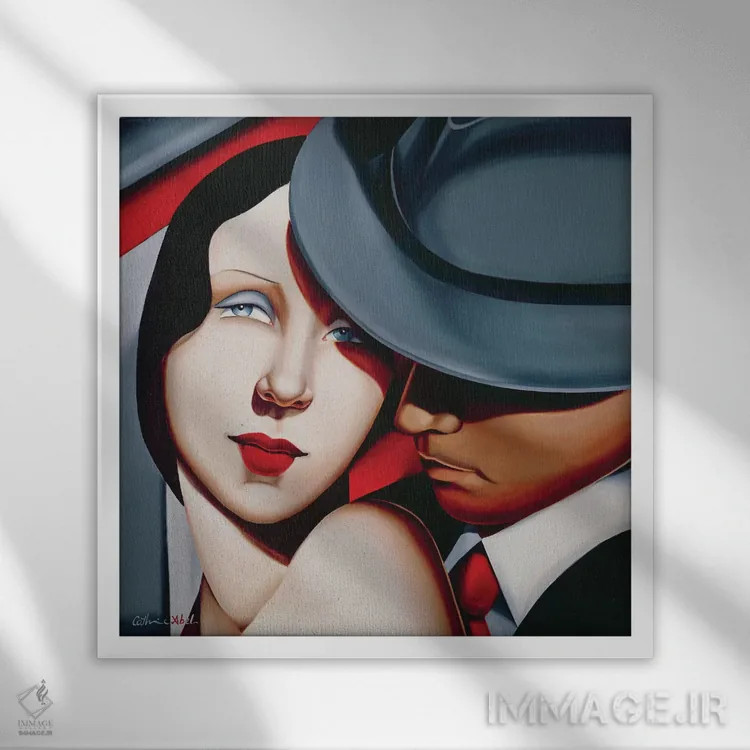 تابلو آدم و حوا، مطالعه سبک گنگستری اثر کترین ایبل - نمای قابدار سفید