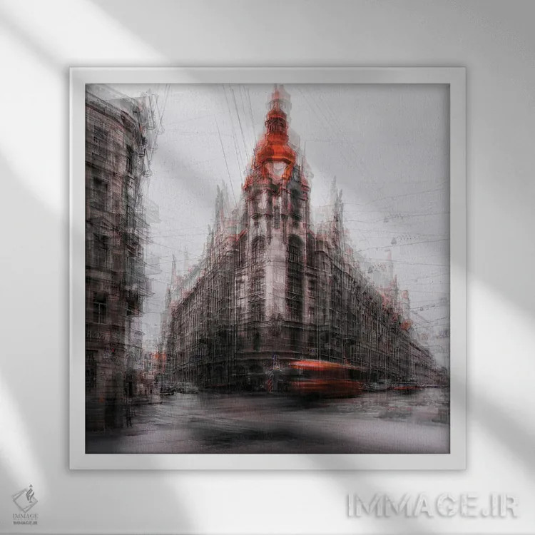 تابلو نوک قرمز اثر کارمین کیریاکو - نمای قابدار سفید