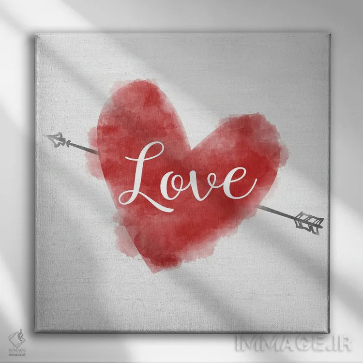 تابلو عشق ولنتاین اثر طراحی CAD (استودیو طراحی دیجیتال) - نمای روبهرو روی دیوار