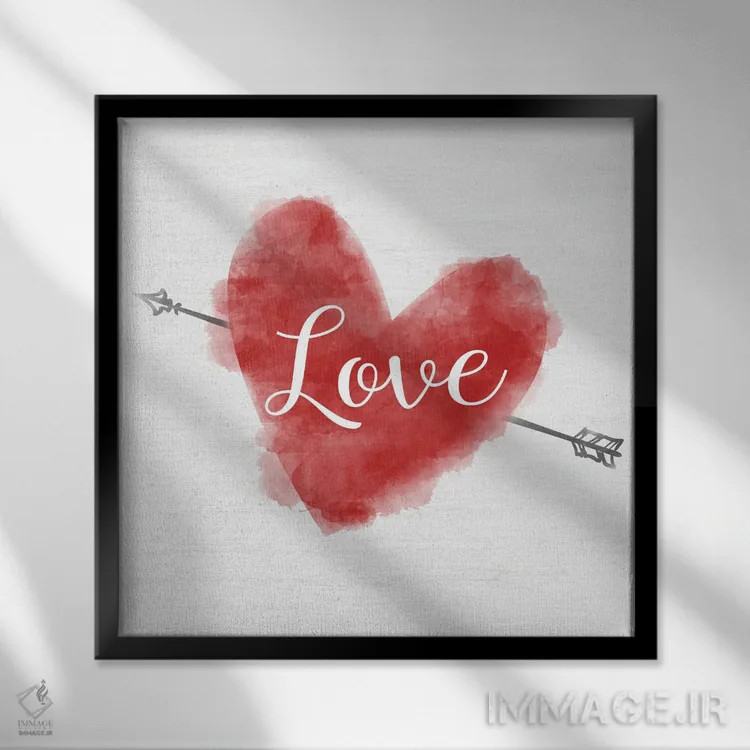 تابلو عشق ولنتاین اثر طراحی CAD (استودیو طراحی دیجیتال) - نمای قابدار مشکی