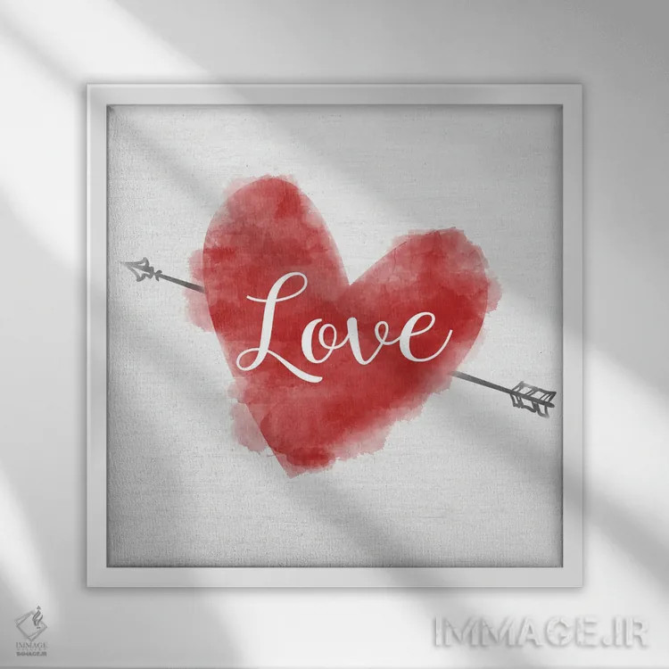 تابلو عشق ولنتاین اثر طراحی CAD (استودیو طراحی دیجیتال) - نمای قابدار سفید