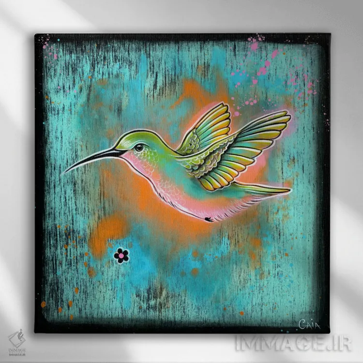 تابلو هدف پرندهوار اثر کایا کوپمن - نمای روبهرو روی دیوار