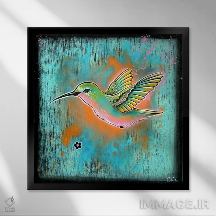 تابلو هدف پرندهوار اثر کایا کوپمن - نمای قابدار مشکی