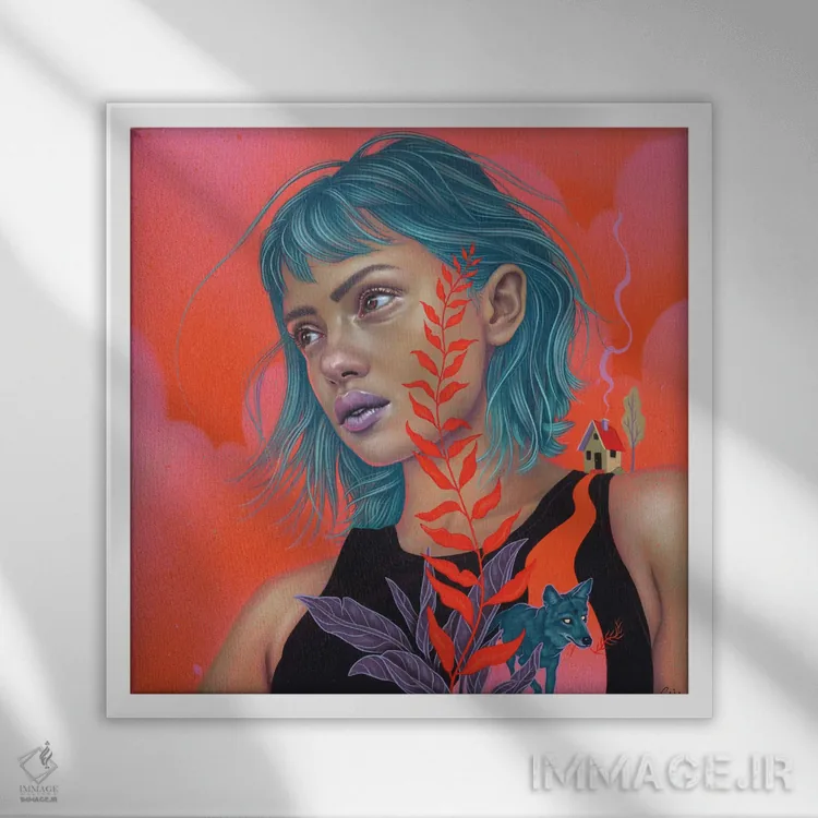 تابلو آمالگام (ترکیب) اثر کایا کوپمن - نمای قابدار سفید