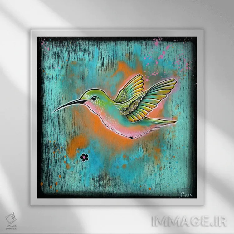 تابلو هدف پرندهوار اثر کایا کوپمن - نمای قابدار سفید