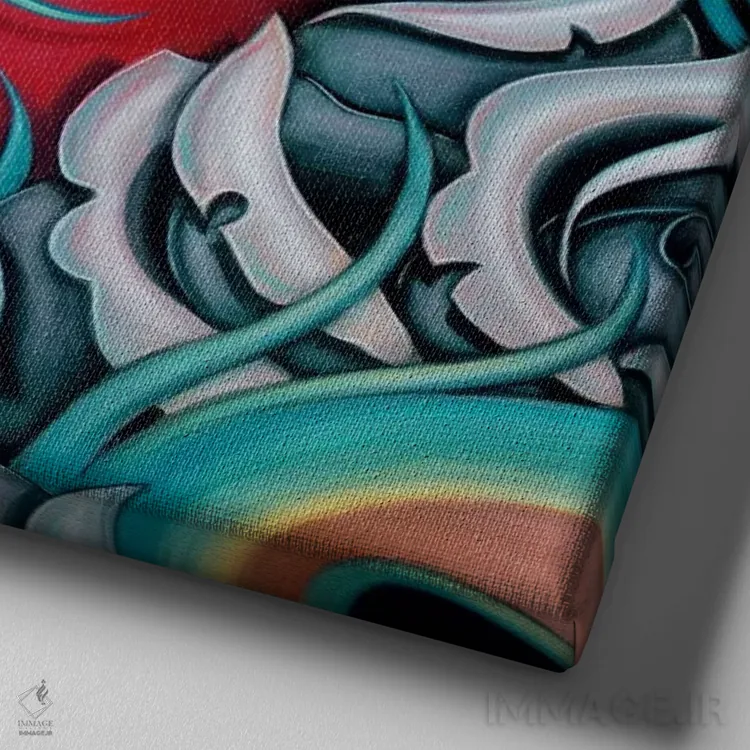 تابلو Pride,جزئیات قلب شکوفا، غرور اثر کایا کوپمن - نمای نزدیک بافت بوم