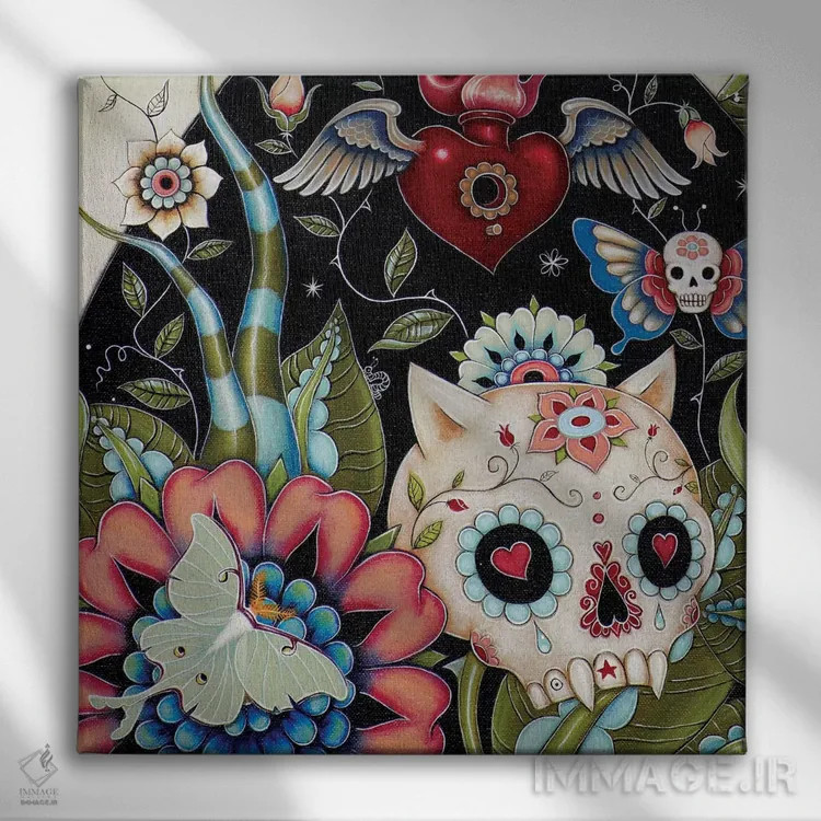 تابلو White Rabbit,نیمهٔ چپ پایین در نمای نزدیک، خرگوش سفید اثر کایا کوپمن - نمای روبهرو روی دیوار