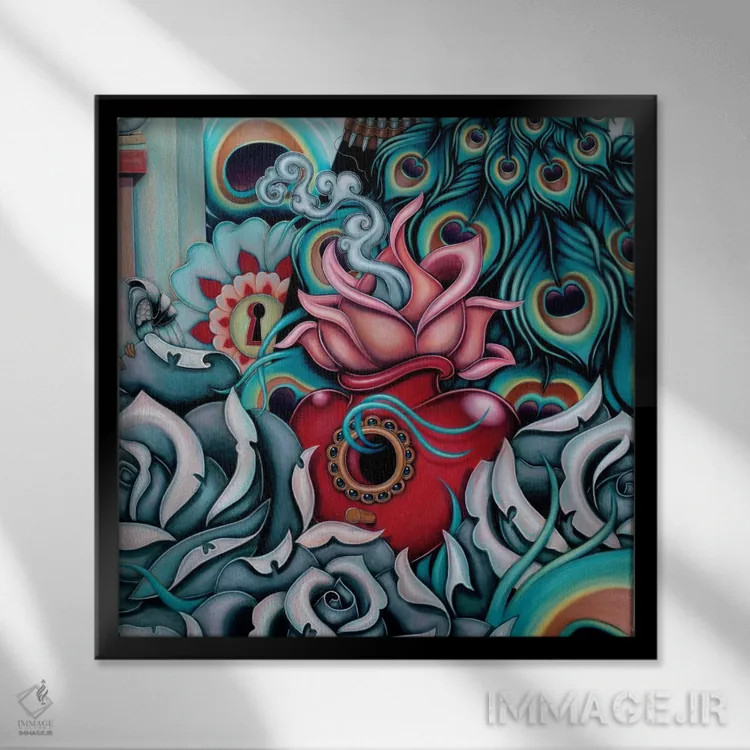 تابلو Pride,جزئیات قلب شکوفا، غرور اثر کایا کوپمن - نمای قابدار مشکی
