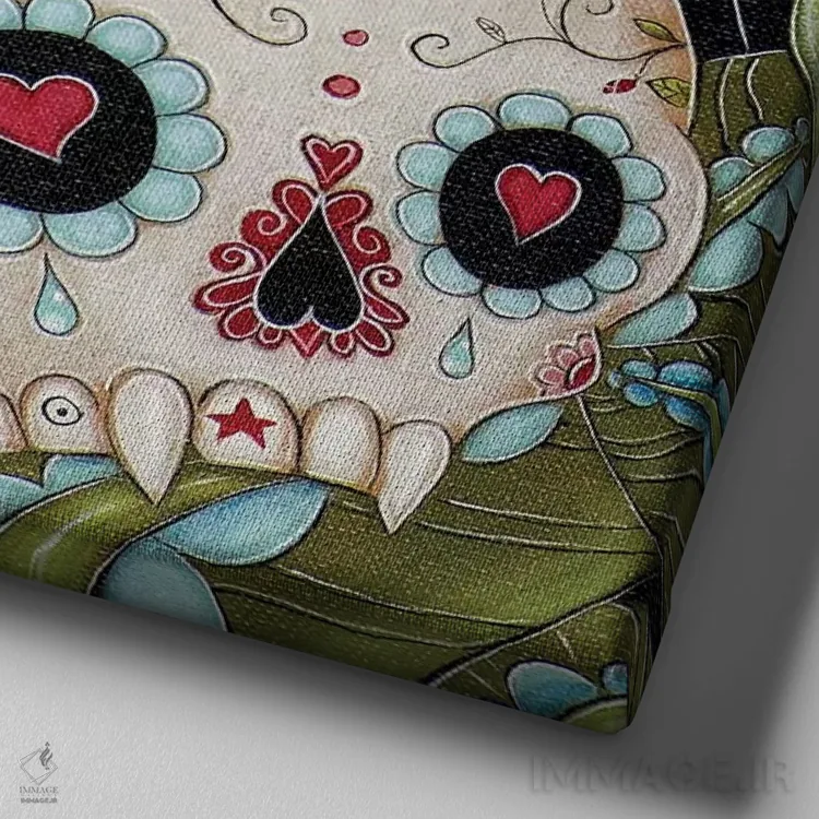 تابلو White Rabbit,نیمهٔ چپ پایین در نمای نزدیک، خرگوش سفید اثر کایا کوپمن - نمای نزدیک بافت بوم