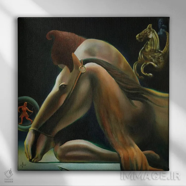 تابلو اونا این آلیام (لاتین: یکی در دیگری) اثر کُرنه آکرز - نمای روبهرو روی دیوار