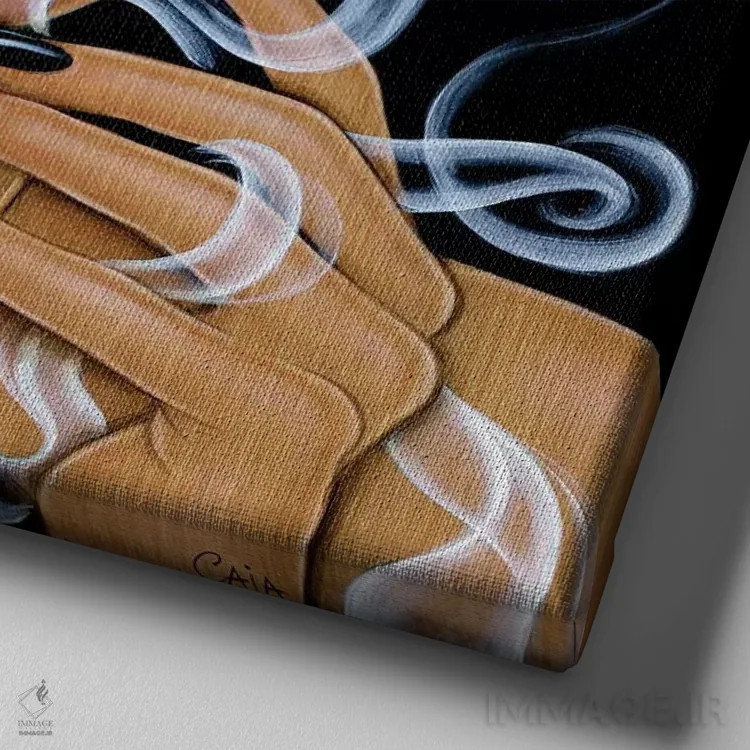 تابلو آغشته به کیمیاگری اثر کایا کوپمن - نمای نزدیک بافت بوم