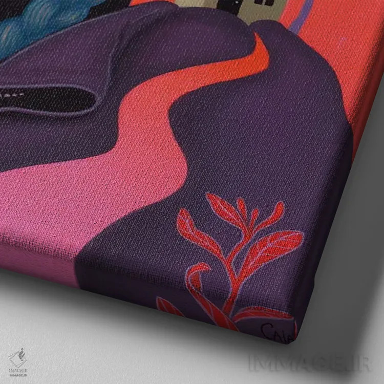 تابلو هیراِت (دلتنگی به خانهٔ ازدسترفته، واژه اهل ولز) اثر کایا کوپمن - نمای نزدیک بافت بوم