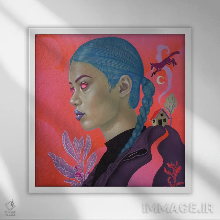 تابلو هیراِت (دلتنگی به خانهٔ ازدسترفته، واژه اهل ولز) اثر کایا کوپمن - نمای قابدار سفید