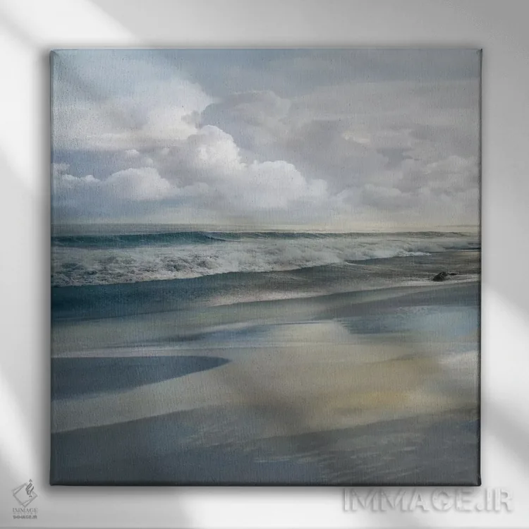 تابلو سایههای خاکستری اثر مایک کالاسیبتا - نمای روبهرو روی دیوار