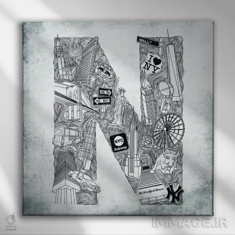 تابلو نیویورک اثر فایو بای فایو کالکتیو - نمای روبهرو روی دیوار