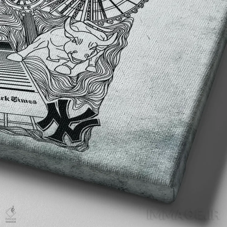 تابلو نیویورک اثر فایو بای فایو کالکتیو - نمای نزدیک بافت بوم