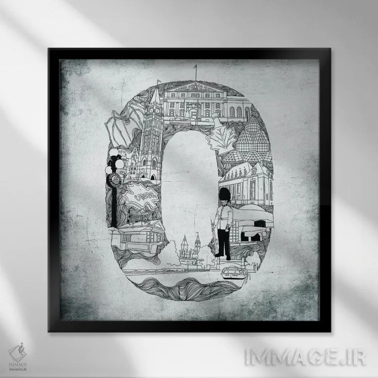 تابلو اتاوا اثر فایو بای فایو کالکتیو - نمای قابدار مشکی