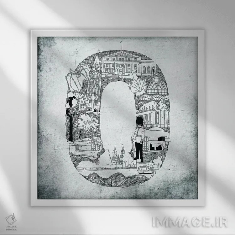 تابلو اتاوا اثر فایو بای فایو کالکتیو - نمای قابدار سفید